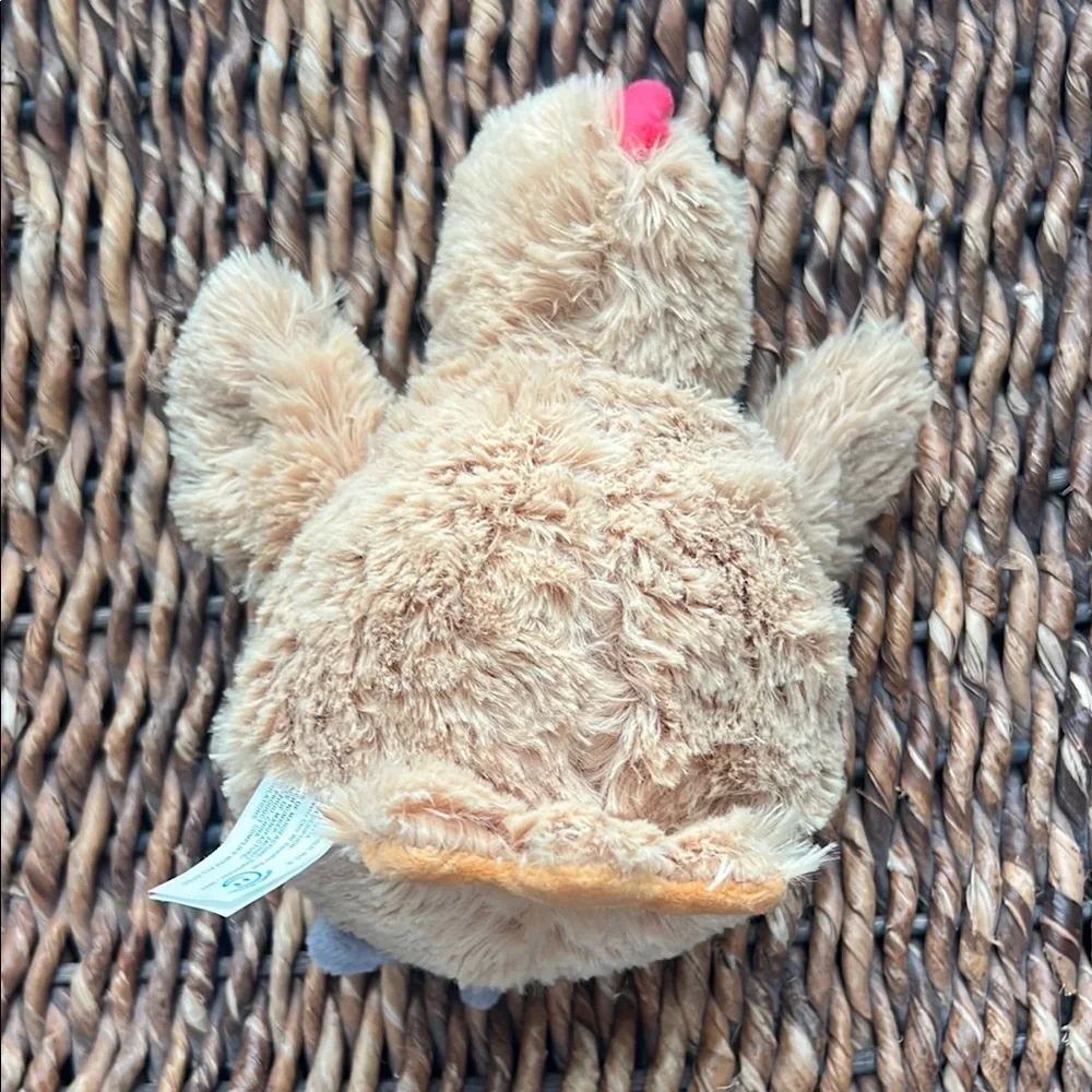 Plush Chicken Dog Toy for Small Pets - Tan With Ball Inside